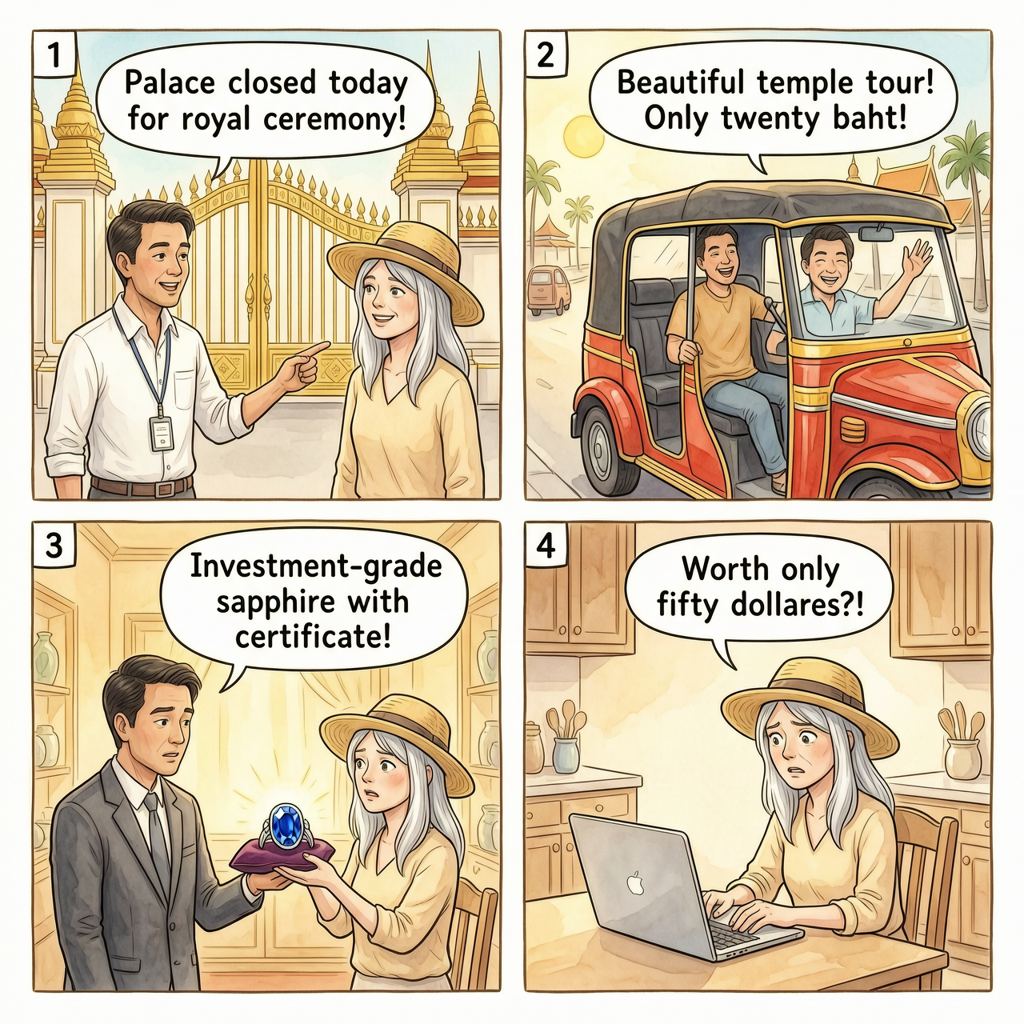 Wan 2.7 Pro's four-panel comic — one spelling typo visible