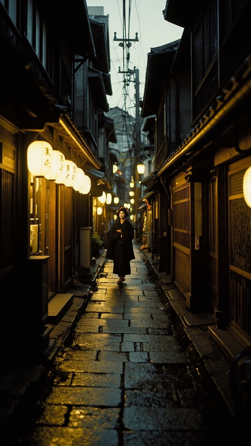 MiniMax failed black and white test for Gion evening scene — rendered in full color despite explicit B&W prompt, rated 2/10