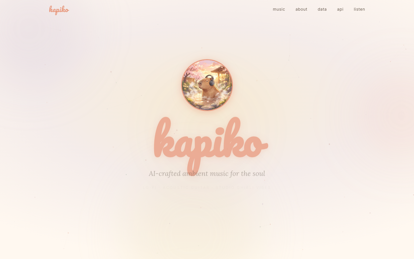 Kapiko homepage screenshot